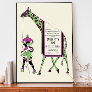 Vintage Druck Poster | Queen City Druckerei Kunst | Retro Werbeposter | Grafikdesign-Wandkunst | Trendy Wohnkultur