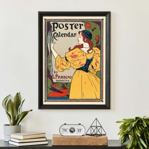 Affiche d'artiste français, art mural Français Art nouveau, impression publicitaire rétro, illustration de femme image 5