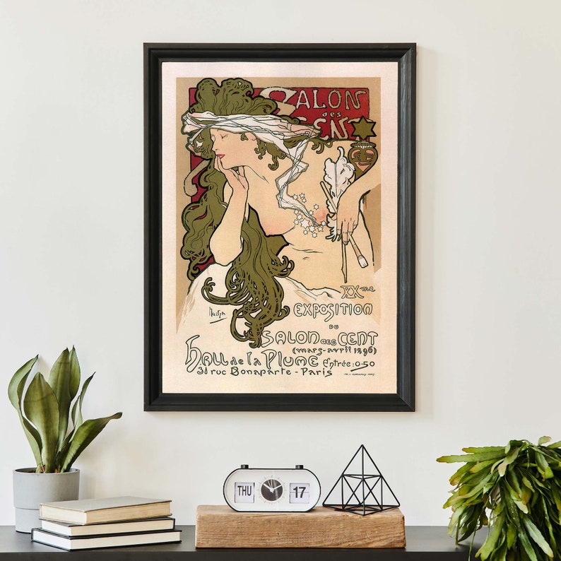 Alphonse Mucha Vintage Werbung, nackte Frau Illustration, Jugendstil Wandkunst, französische Illustration Bild 5