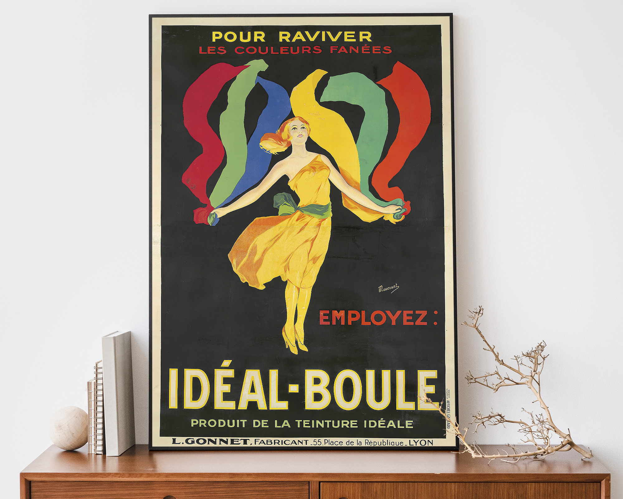 Vintage Art Print, Idéal-boule by Maucourt, Art Nouveau