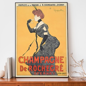Vintage Poster, Champagne Wall Art, Art Nouveau French Print, Leonetto Cappiello Alcohol Advertisement