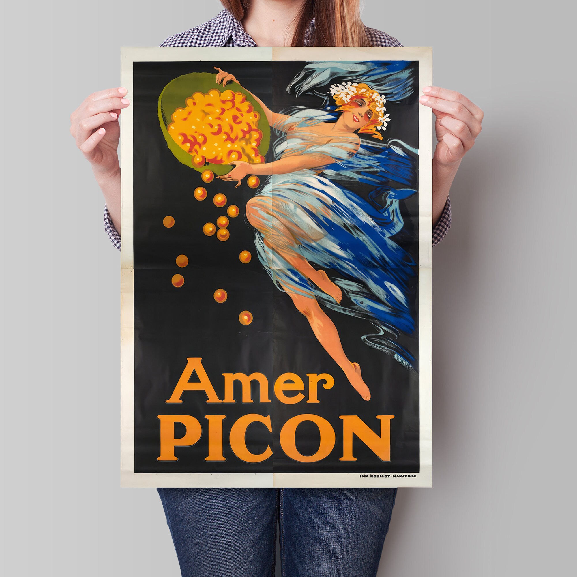 Vintage Picon Poster, Trendy Wall Art, Retro Alcohol Advertisement