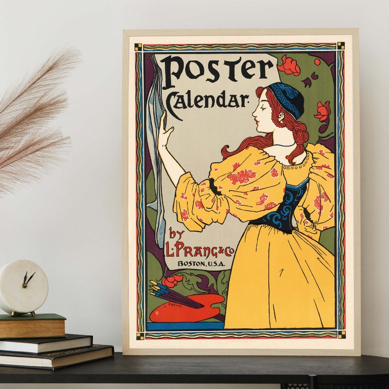 Affiche d'artiste français, art mural Français Art nouveau, impression publicitaire rétro, illustration de femme image 7