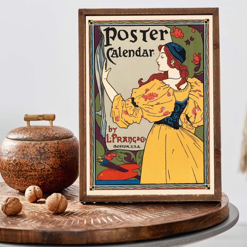 Affiche d'artiste français, art mural Français Art nouveau, impression publicitaire rétro, illustration de femme image 8