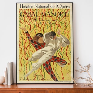Vintage Theater National Kunstdruck, Jugendstil Französische Wandkunst, Antikes Werbeplakat