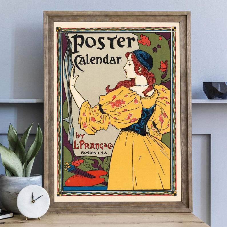 Affiche d'artiste français, art mural Français Art nouveau, impression publicitaire rétro, illustration de femme image 6
