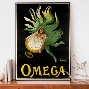 Cartel publicitario vintage, anuncio de Omega, impresión francesa Art Nouveau, impresión retro de Leonetto Cappiello