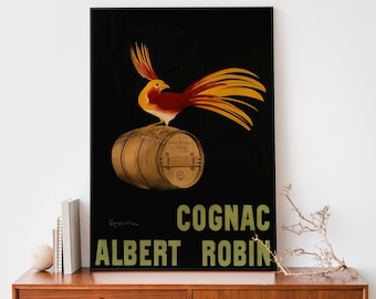 Vintage Alcohol Poster, Leonetto Cappiello Wall Art, Art Nouveau French Print, Cognac Advertisement