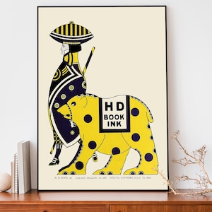 Póster de impresión vintage / Arte de la empresa de tintas de impresión Queen City / Póster publicitario retro / Arte mural de diseño gráfico / Decoración moderna para el hogar