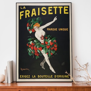 Vintage Leonetto Cappiello Plakat, Fraisette Druck, Französischer Jugendstil Druck, Alkoholwerbung, Cocktail Druck