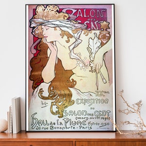 Alphonse Mucha Vintage Poster, Advertising Art Print, Art Nouveau French Poster