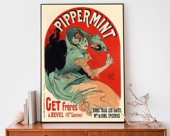 Pippermint Vintage Art Print, Classic Art Nouveau French Poster