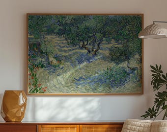 Olive Orchard by Vincent van Gogh, Impressionist Landscape Print, Vintage Wall Art