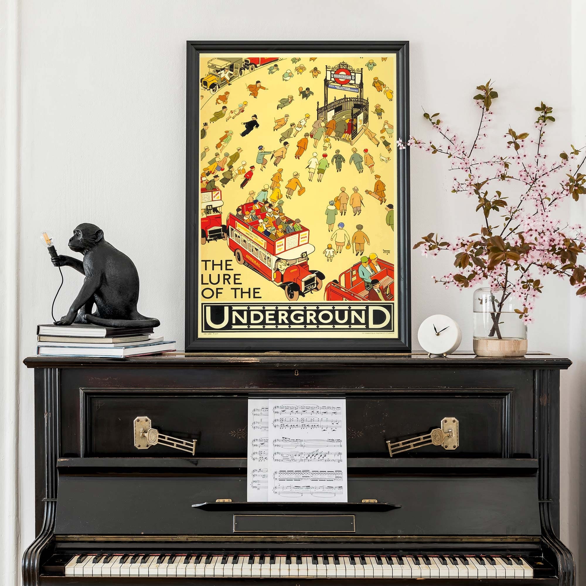 Vintage London Underground Poster, Lure of the Underground, Retro British  Artwork, Antique London Tube Poster 