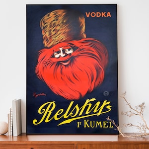 Vintage Leonetto Cappiello Poster, Relksy Kumel Vodka, Art Nouveau French Print, Alcohol Advertisement