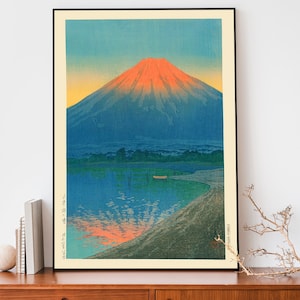 絵画 flk040096 Vintage Japanese Forest Poster, Woodblock Art, Road to Nikko