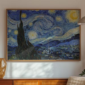 Sternennacht von Vincent van Gogh, impressionistischer Druck, Vintage Wandkunst