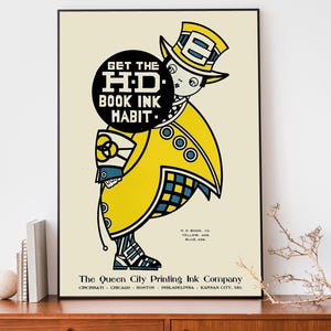 Vintage Druck Poster | Queen City Druckerei Kunst | Retro Werbeposter | Grafikdesign-Wandkunst | Trendy Wohnkultur