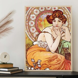 impression d'art vintage Alphonse Mucha, affiche française Art nouveau, Illustration classique image 4
