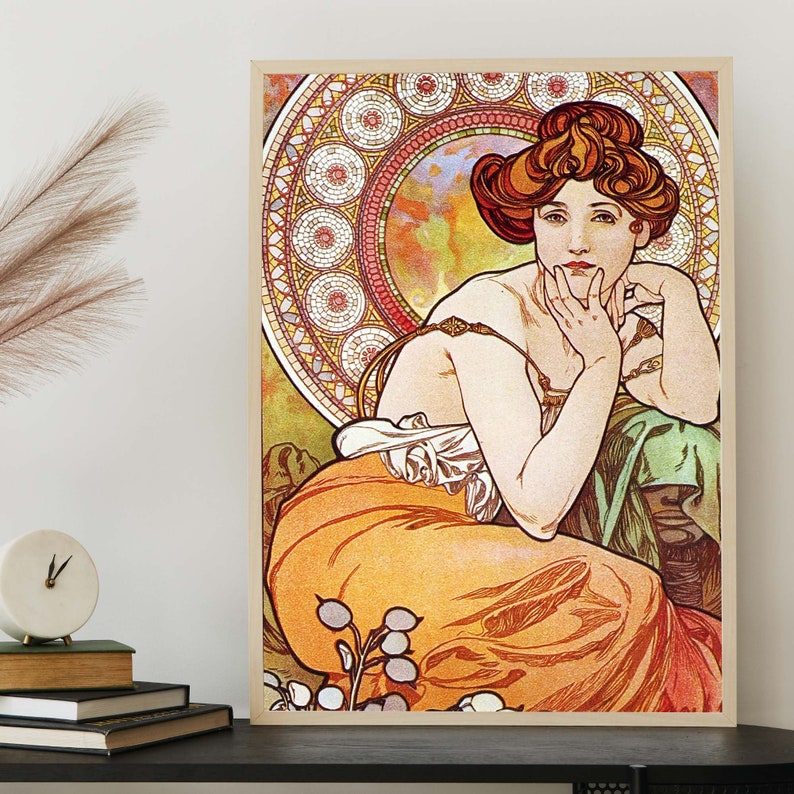 impression d'art vintage Alphonse Mucha, affiche française Art nouveau, Illustration classique image 4