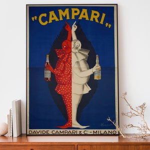 Vintage Campari Poster, Leonetto Cappiello Wall Art, Art Nouveau French Print, Alcohol Advertisement