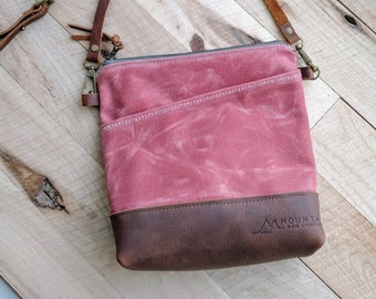 Mini-Waxed Canvas Cross-Body-Nautical Red