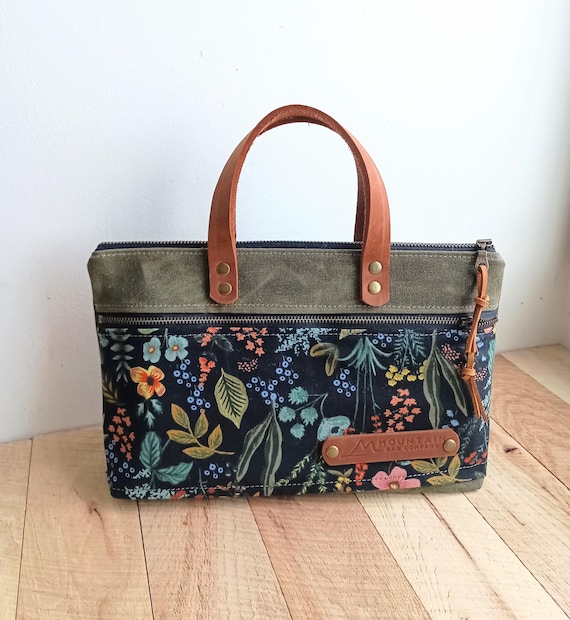 Rifle Paper Black Bible Case-Evening Clutch-Tablet Case-Multiple Colors-Leather Handles-Zip Pocket