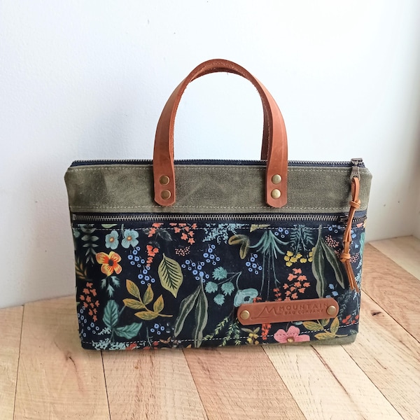 Rifle Paper Black Bible Case-Evening Clutch-Tablet Case-Multiple Colors-Leather Handles-Zip Pocket