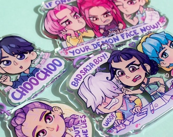 kpop demon hunters llaveros, saja boys huntrix llavero, Rumi Jinu Zoey Mira Mystery Romance Abby llavero