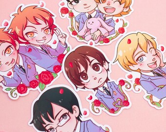 Ouran High Host Club adorable stickers, Tamaki Suoh Haruhi Hitachin Kyoya Mori Hani stickers