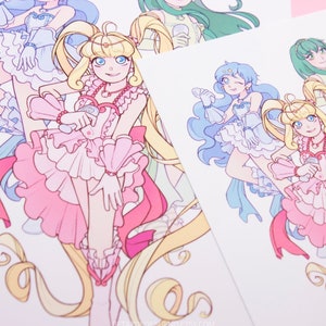 Mermaid Melody Pichi Pichi Pitch poster illustration print, luchia hanon rina mermaid melody illustration print