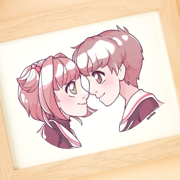 ILUSTRACIÓN ANIME personalizada retrato pareja estilo kawaii manga, regalo retrato personalizado estilo anime parejas familia amigos LGTBIQ+