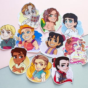 Adesivi Principessa Disney, Adesivi Frozen Atlantis Aladdin Hercules, Adesivi Hercules Tarzan Aladdin Bestia Eric Naveen Kristoff Milo