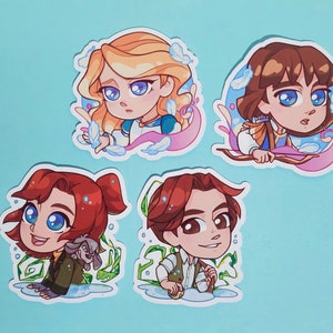 ANASTASIA ODETTE STICKER derek dimitri chibi art christmas, swanprincess cute stickers christmas, anastasia don bluth stickers fanart image 1