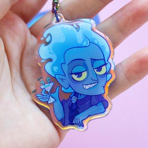 Hades Hercules Acrylic Keychain for Keys and Backpacks, Funny Greek Mythology Keychain