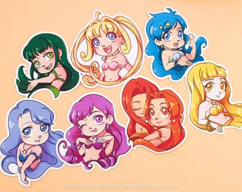 Mermaid Melody Kawaii sticker, Pichi Pichi Pitch stickers, Luchia Hanon Rina Coco Karen Noel Sheira sticker
