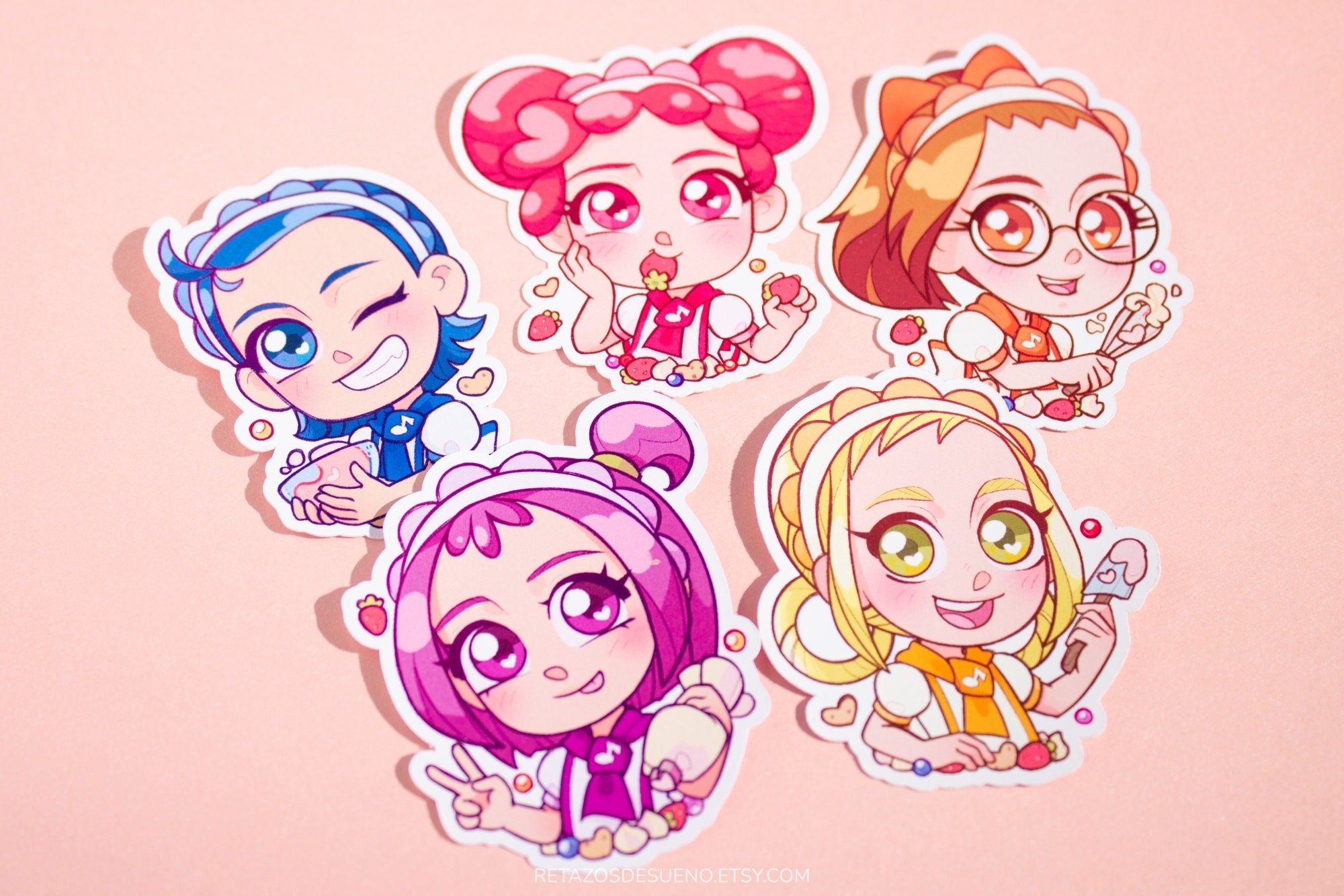 Doremi motto backery stickers, doremi onpu momoko hazuki aiko kawaii stickers magical backery