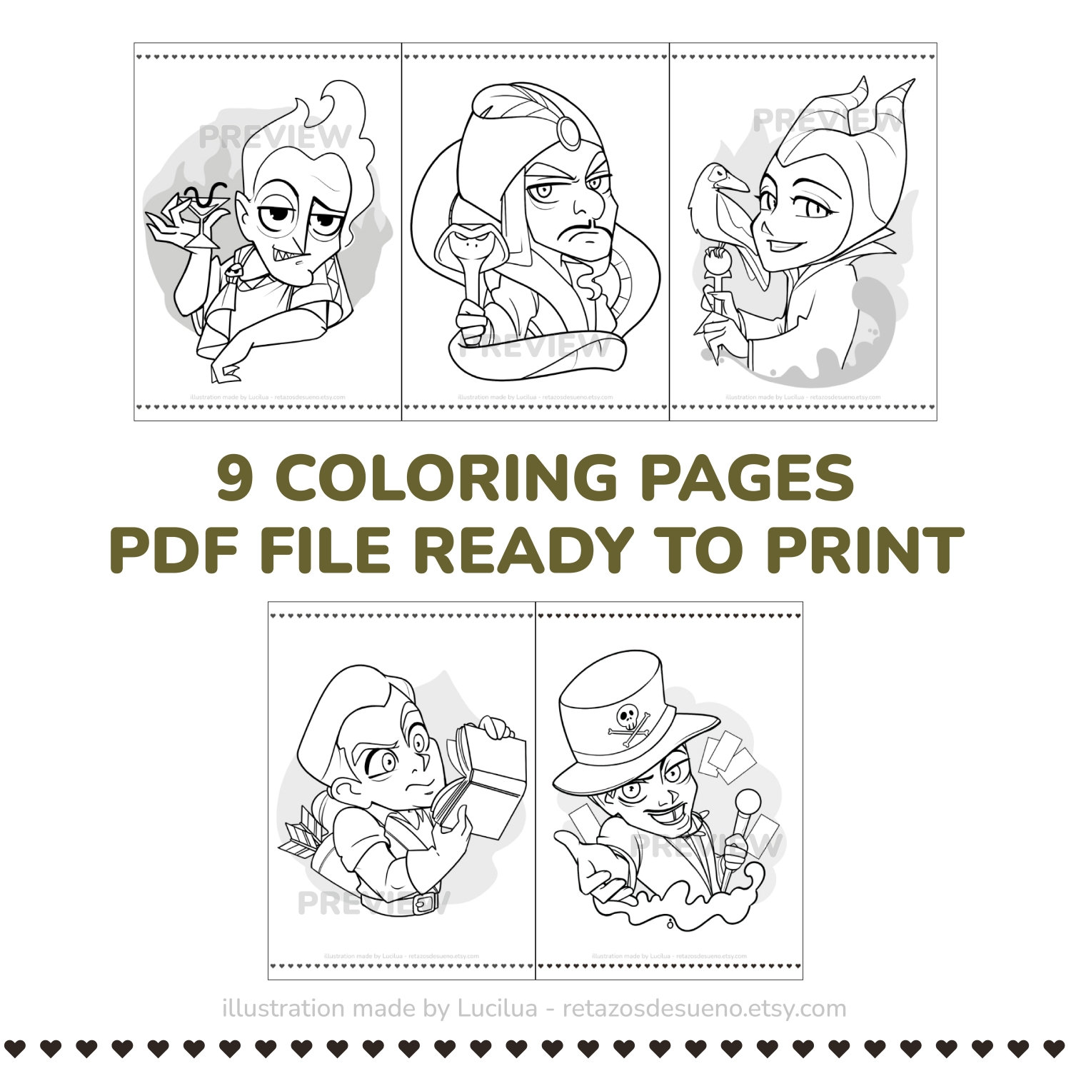 Disney Villain Coloring Pages - Free \u0026 Printable!, image size:1500x1500