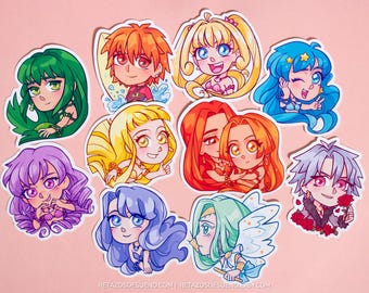 Vinyl Sticker Luchia Hanon Rina Coco Karen Noel Sheira Kaito Gaito Michel, Mermaid Melody Pichi Pichi Pitch vinyl stickers