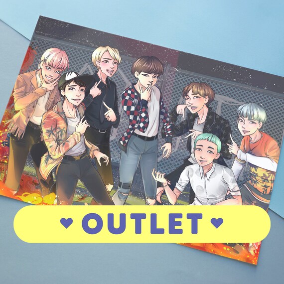 Bts Fire Bts Bts Print Bts Illustration Bts Decorative Etsy
