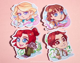 Anastasia Romanov Dimitri stickers, Swan Princess Odette Derek stickers