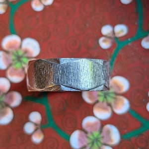 Vintage Traub Man's 14k White Gold Wedding Band, Size 10, Orange Blossom, 8.2 grams