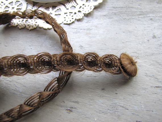 Antique Swedish Style Hairwork Necklace , Mournin… - image 3