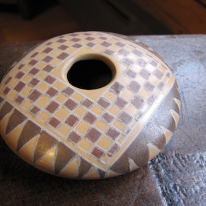 Vintage Polychrome Matz Ortiz Bowl, Teodora Ortiz, Casas Grandes Pottery, Mexican Pottery, 1980s, Mata Ortiz Pottery