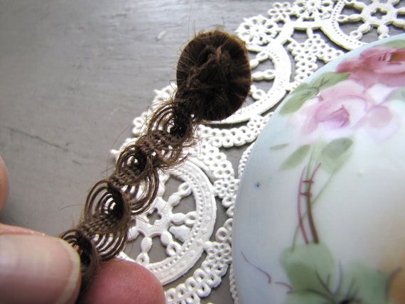 Antique Swedish Style Hairwork Necklace , Mournin… - image 2