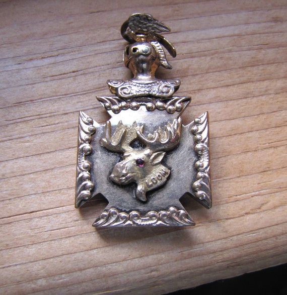 1890's Moose Lodge Watch Fob Charm, Loyal Order of