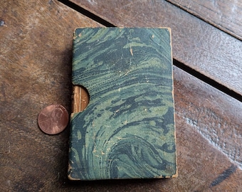 Miniature Leather Bound Poems of Matthew Arnold, Marshall Fields, Leopold Hill, London, Victorian Tiny Book, Boxed Book, Marbled Box