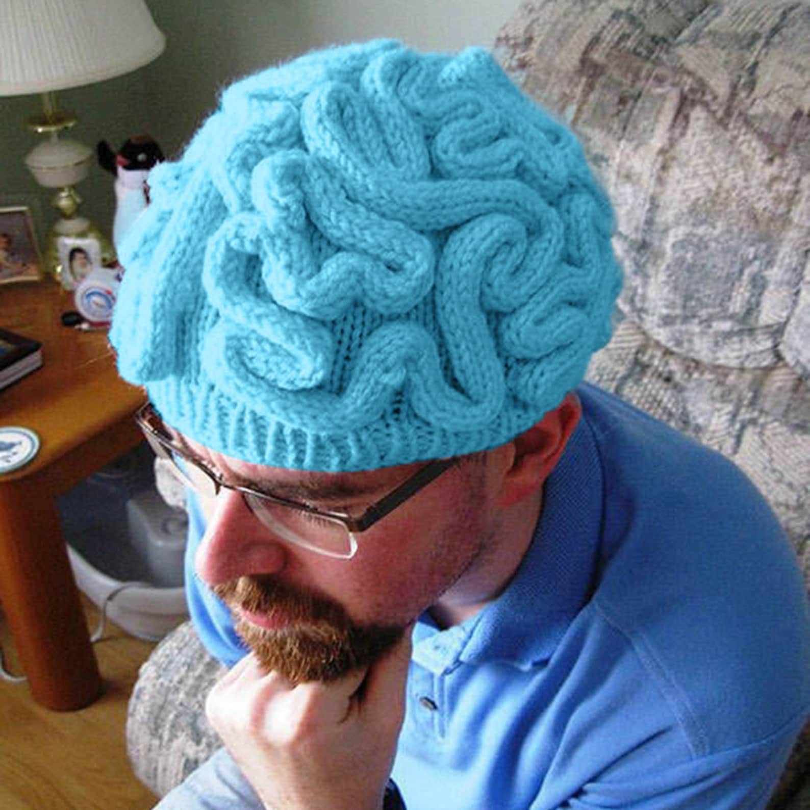 Hand Knitted Personality Brain Hat Kids Adults Crochet Beanie Etsy