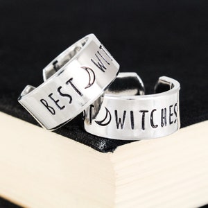 Best Witches Rings, Best Friends, Witchcraft Rings, Aluminum Cuff Ring Set