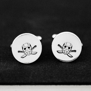 Horror Slasher Cuff Links, Horror Wedding, Voorhees, Halloween Cufflinks